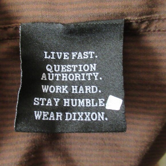 Dixxon Workforce Shirt 2XL XXL Brown Stripe Button Up Long Sleeve - Picture 7 of 8